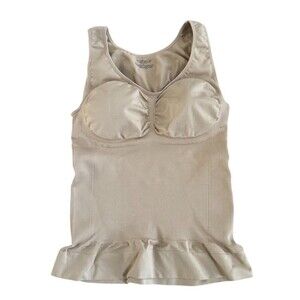 Camishaper Shapewear Cami Tank Size 1X Beige Tummy Control Built-In Bra